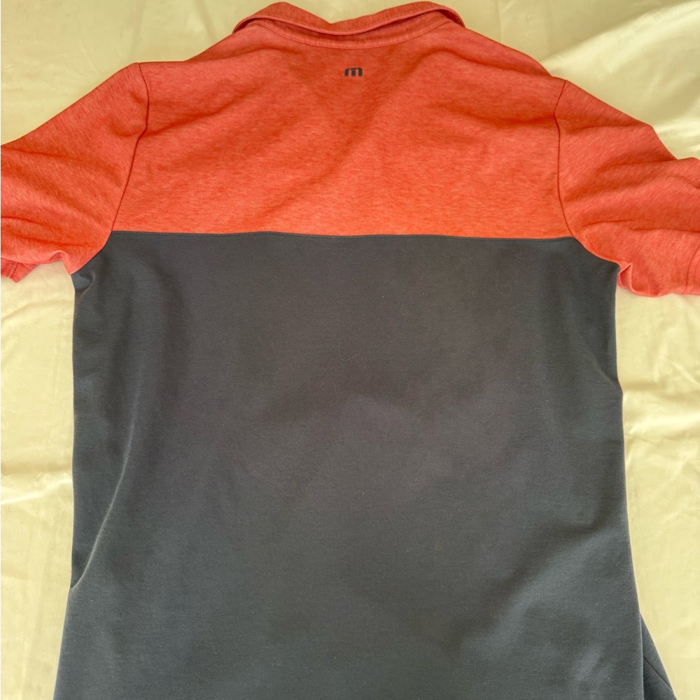 Travis Mathew‎ Heather Red and Navy Golf Polo Shirt - Picture 4 of 7